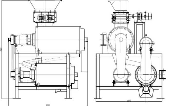 fruit crushing and pulping machine unit drawing