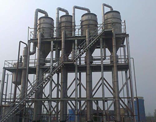 Four effect falling film evaporator