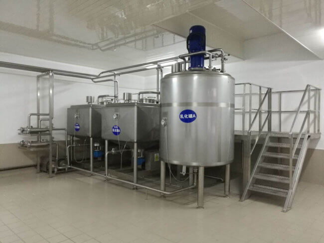 bottom and top type emulsification tank