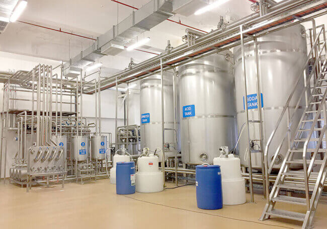 CIP cleaing system for juice plant