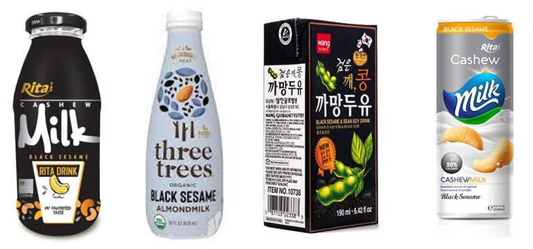 black sesame milk containers
