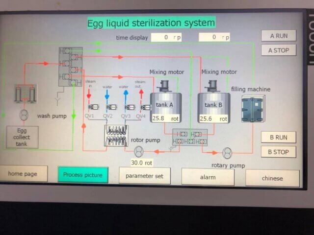 liquid egg pasteurization system