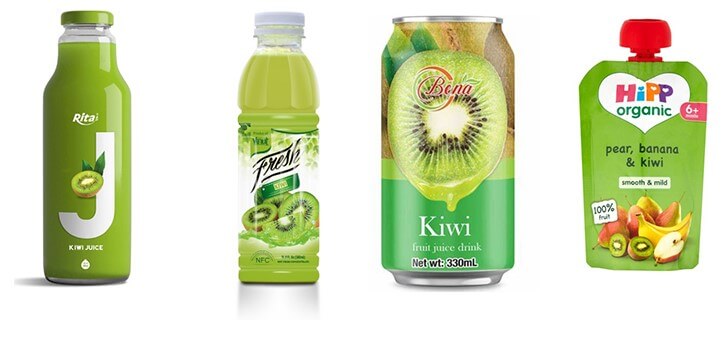 kiwi fruit juice containers