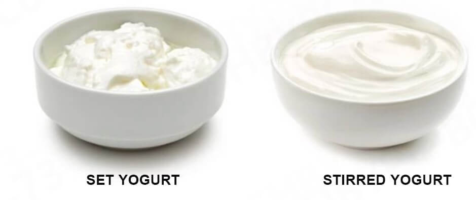 Set yogurt and stirred yogurt