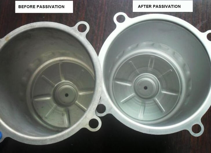 Stainless steel parts passivation