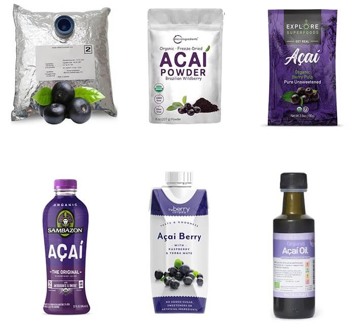 Acai berry end products and package